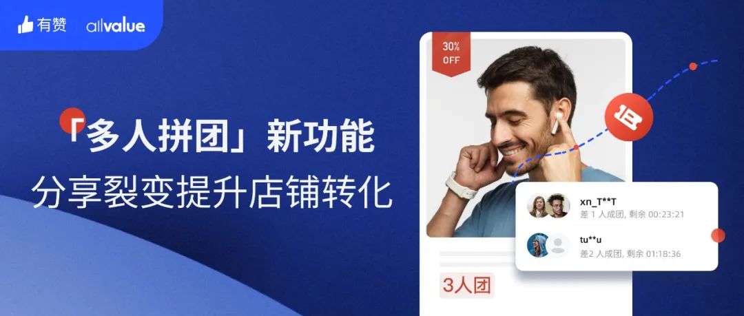 AllValue推出「多人拼團(tuán)」功能，解鎖獨(dú)立站“裂變營銷”新玩法！